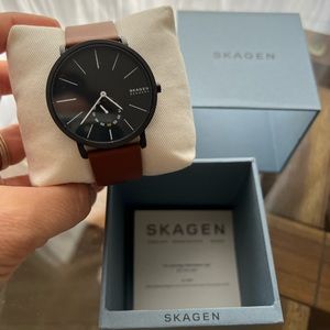 Men's Skagen Leather Watch